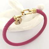 Heart Pendant with Colored Wire Bangles for Women