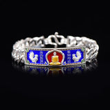 YS Silver Retro Thai Buddha Long Porui Bracelet for Men and Women