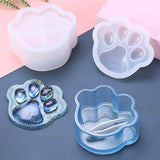 YU-NIYUT Dog Paw Box Molds with Lid, Silicone Molds for Resin Coaster Pen Holder