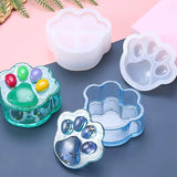 YU-NIYUT Dog Paw Box Molds with Lid, Silicone Molds for Resin Coaster Pen Holder
