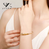 Personalized Name Bracelet Letter Bangle for Women