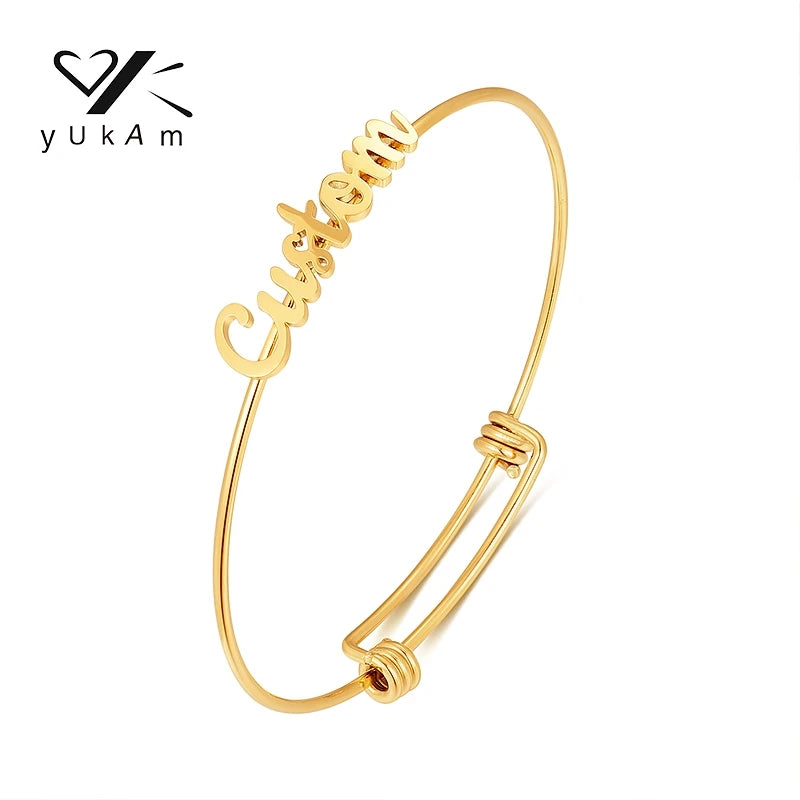 Personalized Name Bracelet Letter Bangle for Women