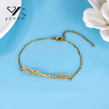 Adjustable Stainless Steel Bracelet with Wing Decoration