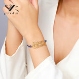 Adjustable Steel Rope Bracelet with Name for Women