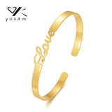 Customizable Letter Stainless Steel Bangle Bracelet for Women