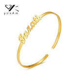 Customizable Letter Stainless Steel Bangle Bracelet for Women