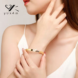 Customizable Letter Stainless Steel Bangle Bracelet for Women