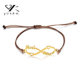 Brown Rope Name Bracelet Personalized Gift Women Bracelets