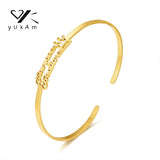 Customizable Stainless Steel Women's Bangle Bracelet with Name