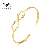 Customizable Stainless Steel Women's Bangle Bracelet with Name