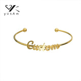 Letter Bangle Bracelet Women's Stainless Steel Jewelry