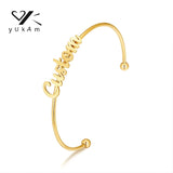 Letter Bangle Bracelet Women's Stainless Steel Jewelry