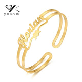 Customizable Double Layer Bangle Bracelet Women's Stainless Steel