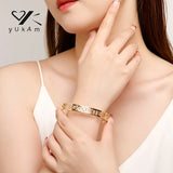 Customizable Double Layer Bangle Bracelet Women's Stainless Steel