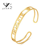 Customizable Double Layer Bangle Bracelet Women's Stainless Steel