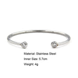 Crystal Rhinestone Cuff Bangle Stainless Steel Bracelet