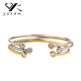 Crystal Rhinestone Cuff Bangle Stainless Steel Bracelet