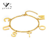 Large Letters Women's Bracelet Stainless Steel Chain Gift
