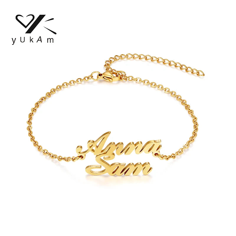Personalised Name Bracelet Stainless Steel Women Bangle