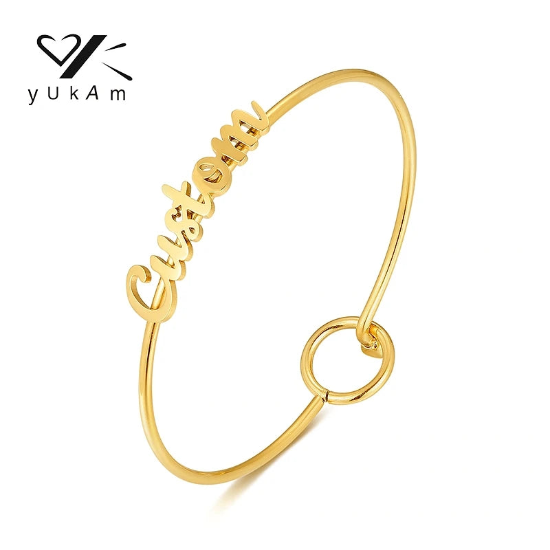 Stainless Steel Colored Bangles Women Cuff Bracelets