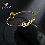 Stainless Steel Colored Bangles Women Cuff Bracelets