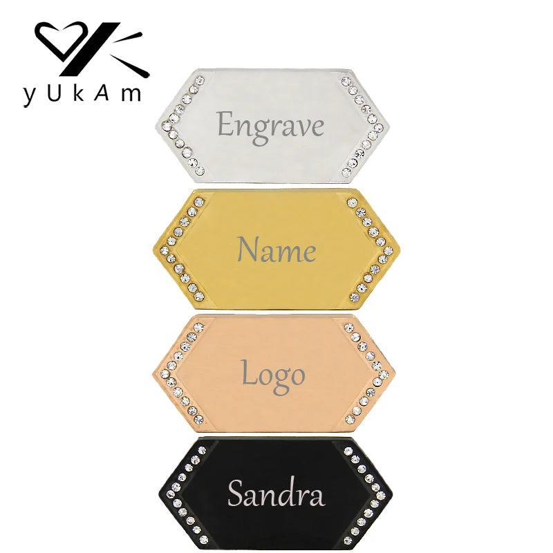 Custom Engraved Stainless Steel GEO Bar Slide Charms for Jewelry Making