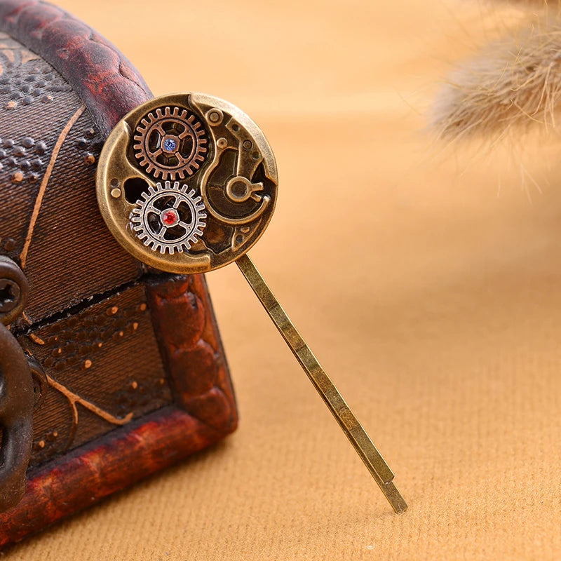 Steampunk Gears Metal Hair Accessories Vintage Hair Clips