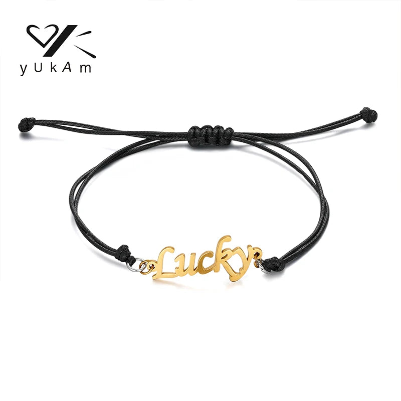 Women's Personalised Bracelet Rope Chain Stainless Steel Name