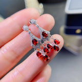 Natural Garnet Drop Earring 925 Sterling Silver 4X5mm Women Fashion Jewelry