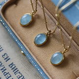 YUN RUO 18K Natural Crystal Pendant Necklace Woman Jewelry