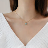 YUN RUO 18K Natural Crystal Pendant Necklace Woman Jewelry