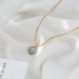YUN RUO 18K Natural Crystal Pendant Necklace Woman Jewelry