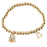 18K Plated Shell Bear Stretch Bracelet Woman Accessories