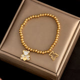 18K Plated Shell Bear Stretch Bracelet Woman Accessories