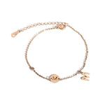 M Letter Anklet Chain Rose Stainless Steel Jewelry Never Fade