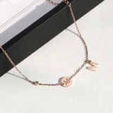 M Letter Anklet Chain Rose Stainless Steel Jewelry Never Fade