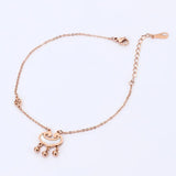 Longevity Lock Anklet Chain Rose Stainless Steel Jewelry