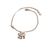 Longevity Lock Anklet Chain Rose Stainless Steel Jewelry