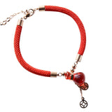 Rose Stainless Steel Lucky Money Bag Red Bracelet Woman Jewelry