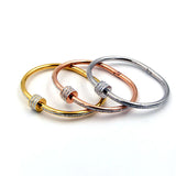Arrival Full Crystal Bangle Rose Titanium Steel Jewelry Woman Never Fade