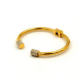 Crystal Open Bangle Rose Titanium Steel Jewelry Woman Never Fade