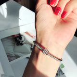 Arrivals Punk Crystal Bangle Rose Women Gift Titanium Steel