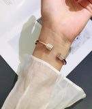 Punk Crystal Bangle Rose Women Birthday Gift Never Fade