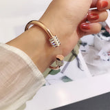 Punk Crystal Bangle Rose Women Birthday Gift Never Fade