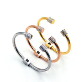 Punk Crystal Bangle Rose Women Birthday Gift Never Fade