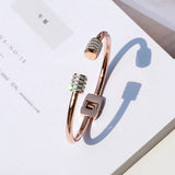 Punk Crystal Bangle Rose Women Birthday Gift Never Fade