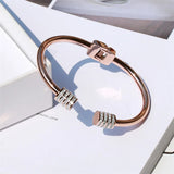Punk Crystal Bangle Rose Women Birthday Gift Never Fade