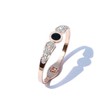 Crystal Bangle Rose Women Birthday Gift Titanium Steel Jewelry