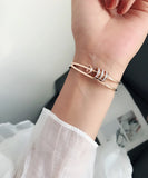 Crystal Bangle Rose Women  Birthday Gift Titanium Steel Jewelry