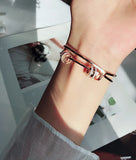 Crystal Bangle Rose Women  Birthday Gift Titanium Steel Jewelry